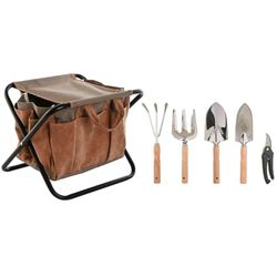 Home ESPRIT Kit de Herramientas de jardinería 7 Piezas Marrón 40 x 28 x 35 cm