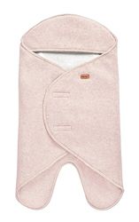 BÉABA, Babynomade Double Polaire, Couverture enveloppante Hiver bébé, Compatible Siège Auto/Pousette/Nacelle/Transat, Douce, Chaude, Déperlante, Respirante,Passage Harnais, Rose Poudrée/Blanc,0-6 Mois