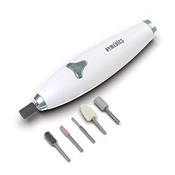 HoMedics Set Manicure e Pedicure Elettrico 6 in 1, Fresa per Unghie Elettrica con 6 Accessori per Pulire, Riparare, Modellare, Limare e Lucidare le Unghie con 8 Velocità Regolabili, Bianco