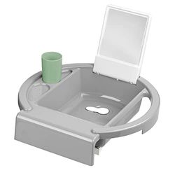 Rotho Babydesign Kiddy Wash Lavabo pour enfants, À fixer sur le bord de la baignoire, 38,7 x 38,2 x 10 cm gris 20034 0345 0101