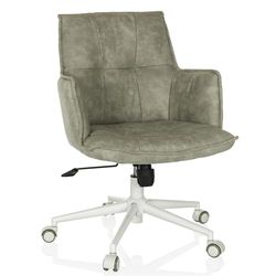 hjh LIVING Silla de Oficina Acolchada SOLAO Life W Silla de Escritorio giratoria Ajustable en Altura, tapizado en Gris
