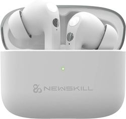 NEWSKILL Anuki Auricolare senza fili Bluetooth 5.0, controllo tattile, cancellazione del rumore, microfono, resistente IPX4, 16 ore di riproduzione, bianco