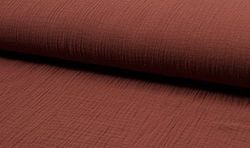Bambino Double Gauze Muslin Fabric Material Dusty Terracotta, 1Mtr - 140cm x 100cm