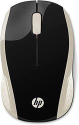 HP 200 Mouse Wireless, Tecnologia LED Rosso, Laser fino a 1000 DPI, 3 Pulsanti, Rotella Scorrimento, Ricevitore USB Wireless 2.4 GHz Incluso, Design Pratico e Confortevole, Ambidestro, Oro