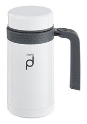 Drink Pod HBG450W Mug isotherme, Acier Inoxydable, Blanc, 18,5 x 11 x 11 cm