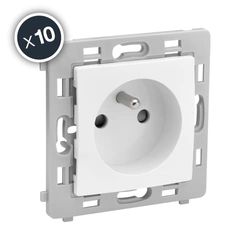 Debflex 802000 2P+T - Mecanismo de toma de corriente (2 unidades), color blanco