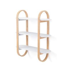 Wintem Étagère Murale en Bois Blanc avec 3 étagères, 65 x 24 x 75 cm, Peu encombrante, résistante et Facile à Installer, idéale pour Ranger des Objets de différents Genres tels Que des Livres, des