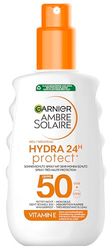Garnier Ambre Solaire Hydra Protect+ 24h SPF 50 solskyddsspray, skydd mot UVA och UVB, med E-vitamin, 150 ml