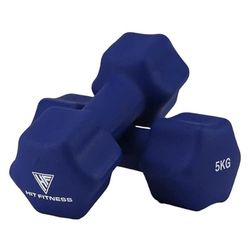 Hit Fitness Unisex – halters voor volwassenen, 5 kg neopreen Studio Dumbbell, lichtblauw, 5,0 kg EU