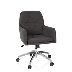 hjh OFFICE 670946 Silla Home Office Shake 350 Tela Gris Oscuro, Sillón de Oficina, Estilo Retro Muy de Moda, cómodo Acolchado, Altura Ajustable