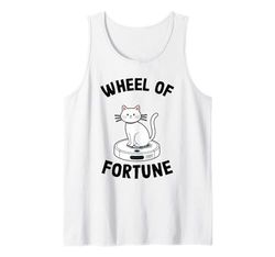 Wheel of Fortune Robot Vacuum Cleaner Funny Cat Tank Top