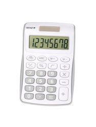 Genie 12494 kompakt fickkalkylator med 8 siffror display – silver