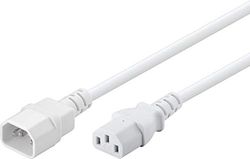 AC Extensão do dispositivo frio 3,0 m, tomada reta do dispositivo frio para tomada reta do dispositivo frio, C14 -> C13, 3-pin, branco