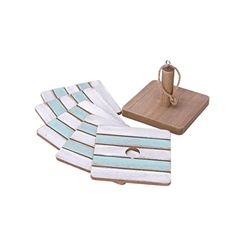 Vacchetti Giuseppe 5131470000 Wooden Sea Coaster 6 Pieces Square, Engineered Wood