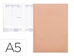 LIDERPAPEL CRETA 15 x 21 cm 2024 semaine vue couleur nude papier 70 g