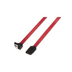 AISENS A130 – 0156 – Data Cable Angled with Anchors (0.5 m, SATA Hard Drive) Red
