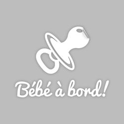 Ambiance Sticker Autocollant de Voiture Vitres Auto Bébé à Bord Bébé Tétine Blanc - H15 x L20 cm