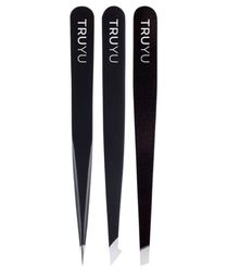 Truyu Tweezer Trio - Includes Full Slant Tweezer, Point Tweezer and Combo Tweezer. Perfect for Facial Hair Removal For Women. Ideal Gift For Women and Men.