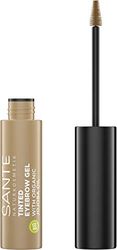 Sante Naturkosmetik Tinted Eyebrow Gel 01 Blondie, mascara, liquido per sopracciglia chiaro, dona forma alle sopracciglia e riempie gli spazi vuoti, vegano, 3,5 ml