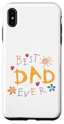 Best Dad Ever Colorful Cute Fathers Day Kids Funny Dad Custodia per iPhone XS Max