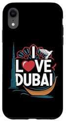 I Love Dubai Cuore Skyline Icone Cultura Custodia per iPhone XR