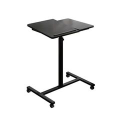 Wintem Bureau Peu encombrant Mobile avec Hauteur réglable 60 x 40 cm Noir – Compact, Polyvalent et Parfait pour Chaque Environnement – avec Les 4 Roues, il est Pratique et Pratique à Utiliser –