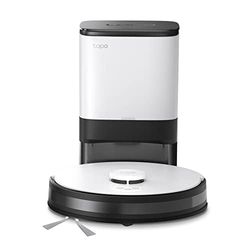 TP-Link Tapo RV30 Plus sug- och torkrobot med Smart AutoEmpty Dock (4 L), LiDAR-navigationsrobot, 4 200 Pa sugkraft, 3 h kontinuerlig rengöring, 300 ml vattentank, flexibel rengöringsplan, app och