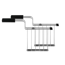 Alessi Toru NE03RA B, Juego de Dos Pinzas para Tostadora, en Acero Inoxidable 18/10 y Resina Termoplástica, Negra