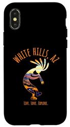 White Hills Arizona Stati Uniti danzando Kokopelli Southwest Design Custodia per iPhone X/XS