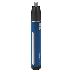 Clatronic NE 3743, 2 in 1 per Rimuovere peli di Naso e Orecchie e Contouring, testine in Acciaio Inox, Applicazioni cromate, Nero/Blu