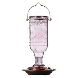 More Birds Mangeoire en Verre pour Colibri en améthyste pour l'extérieur, 5 Stations d'alimentation, 590 g