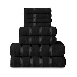 GC GAVENO CAVAILIA Lot de 8 Serviettes – Coton égyptien | Serviette de Visage | Serviette à Main | Serviette de Bain | Séchage Rapide et très absorbantes – Serviettes lavables pour Salle de Bain