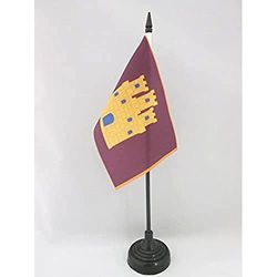 AZ FLAG Bandera de Mesa de Castilla INDEPENDENTISTA 15x10cm - BANDERINA de DESPACHO CASTELLANA NACIONALISTA 10 x 15 cm