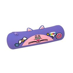 Mitama Pennenetui Mitamini Animals met ritssluiting, van silicone, lavendel, voor kinderen en jongens, school en vrije tijd, Lavendel, Eén maat, pennenhouder