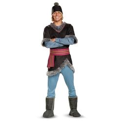 Disney Kristoff kostuum, officiële Frozen outfit voor volwassenen, maat 2X L, bruin, XXL