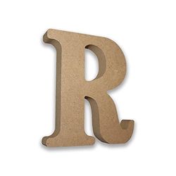 Habercrafts Lettres en bois MDF pour travaux manuels Lettre R (grande 13 cm de bon x 2 profondeur) grandes autoportantes loisirs créatifs, noms et décoration personnalisés (lettre R)