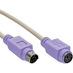 Intos PS/2 verlengkabel, Pc agno99 PS/2 kabel Mdin6/stekker - Mdin6/bus 2,0 m gladde stekker paars