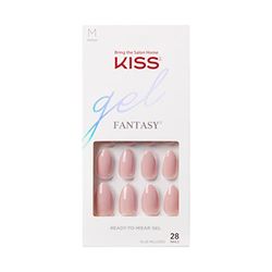 KISS Gel Fantasy Collection Glue-On Manicure Kit, Rock Candy, Long Length Coffin Fake Nails Includes 28 False Nails, Nail Glue, Nail File, and Manicure Stick