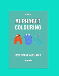 Upper case alphabet colouring and learning book with images