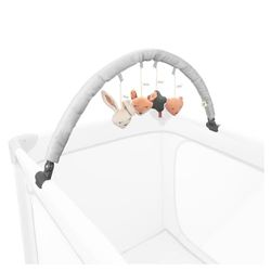 hauck Mobile Pour Lit Parapluie, Arche de Jeux Bébé, Jouet Sensoriel - Avec Hochet Peluche Détachable - Pliable et Transportable - Forêt