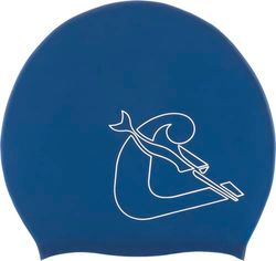 CRESSI Loira badmuts met lang haar, nieuwe hypoallergene siliconen badmuts, optimaal voor lang haar, blauw/wit, XL, volwassenen