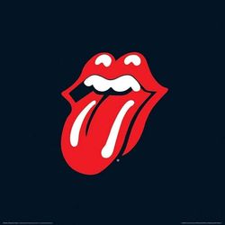 Rolling Stones 'Lips' kunstdruk, 40 x 40 cm