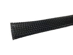 RS PRO Manguera de cable negra PET para cable de 10 mm a 21 mm de diámetro, longitud de 15 m, trenzado elástico, rollo de 15 metros