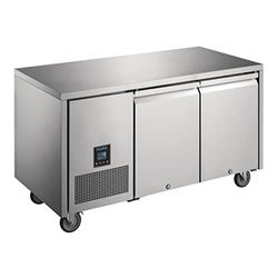 Polar Refrigeration U-Series 605W Premium Table négative à double Porte 267 litres, Acier inoxydable, -22°C à -18°C, 850(H)x1420(L)x660(P)mm, Portes verrouillables, Classe énergétique D, UA006