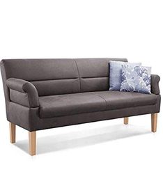 CAVADORE Kira Banc 2,5 Places pour Cuisine, Salle à Manger ou Cuisine avec accoudoirs réglables et Noyau à Ressorts 168 x 94 x 81 cm Microfibre de qualité supérieure : Gris
