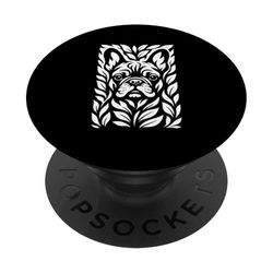 Bulldog Francés Inteligente Ilusión Óptica Patrón Frenchie PopSockets PopGrip Adhesivo