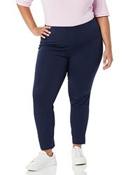 Amazon Essentials Pantalones tobillero con Cierre Lateral bielástico y Corte Entallado Mujer, Azul Marino, 38