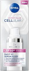 NIVEA Cellular Expert Filler hyaluronserum med SPF 50+, lätt och snabbt absorberande serum med ren hyaluron, ansiktsvård för släta rynkor, daglig UV-serum vätska (30 ml)