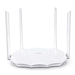 Tenda AX3000 WLAN-router 6, dual-band 2,4 GHz/5 GHz, Gigabit LAN/WAN-poort, 4 antennes met 6 dBi en dual-core 1,6 GHz CPU, WLAN-router met MU-MIMO, Beamforming, OFDMA, WPA3, Access Point (RX9)