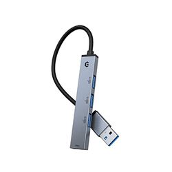 Qhou 4 poorten USB A Hub, Ultra-Slim USB-uitbreiding voor MacBook Pro/Air (1*USB 3.0+ 3*USB 2.0), USB Multiport voor iMac, Xbox, Dell, Surface, Tesla-Model 3, HHD